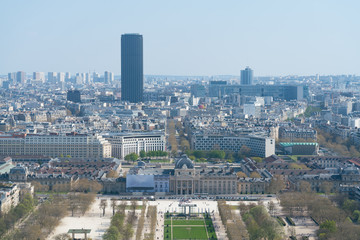 Fototapeta na wymiar View of cityscape of Paris, France with major attractions of Paris