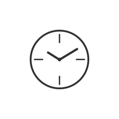Clock icon isolated. Flat design. Vector Illustration
