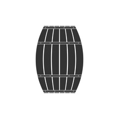 Wooden barrel icon isolated. Alcohol barrel, drink container, wooden keg for beer, whiskey, wine. Flat design. Vector Illustration
