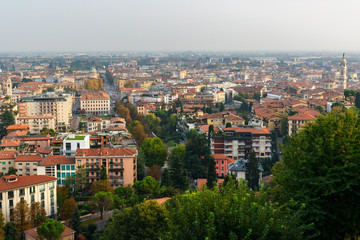 Fototapeta na wymiar View of Bergamo from Sant Andrea platform. Italy
