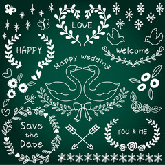 結婚式のかわいいフレーム_チョークアート風