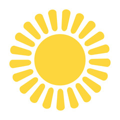 Sun icon vector eps10. Sun light sign with yellow rays on white background