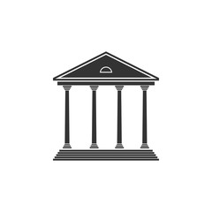 Courthouse building icon isolated. Building bank or museum. Flat design. Vector Illustration