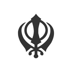 Sikhism religion Khanda symbol icon isolated. Khanda Sikh symbol. Flat design. Vector Illustration