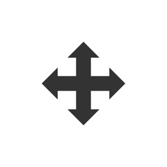 Fototapeta premium Arrows in four directions icon isolated. Flat design. Vector Illustration