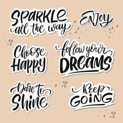 Set motivational quote. Perfect for stickers and patches