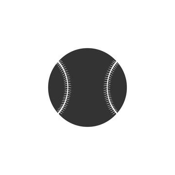 Baseball ball icon isolated. Flat design. Vector Illustration