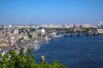 Fototapeta na wymiar A view over the city Kiev