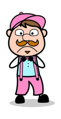 Obraz premium Horrified - Retro Delivery Man Vendor Vector Illustration