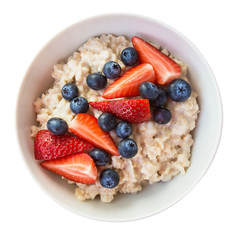 Oatmeal with blueberries and strawberries