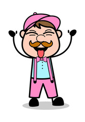 Teasing - Retro Delivery Man Vendor Vector Illustration