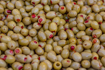 Full Frame Olives on Market of Turkey