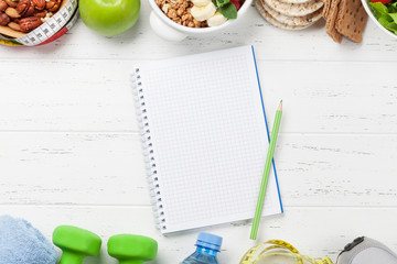 Healthy food and fitness concept