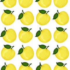 Apples seamless pattern. Vector background for the holidays. Modern design for paper, wallpaper, covers, fabrics, interiors, etc.