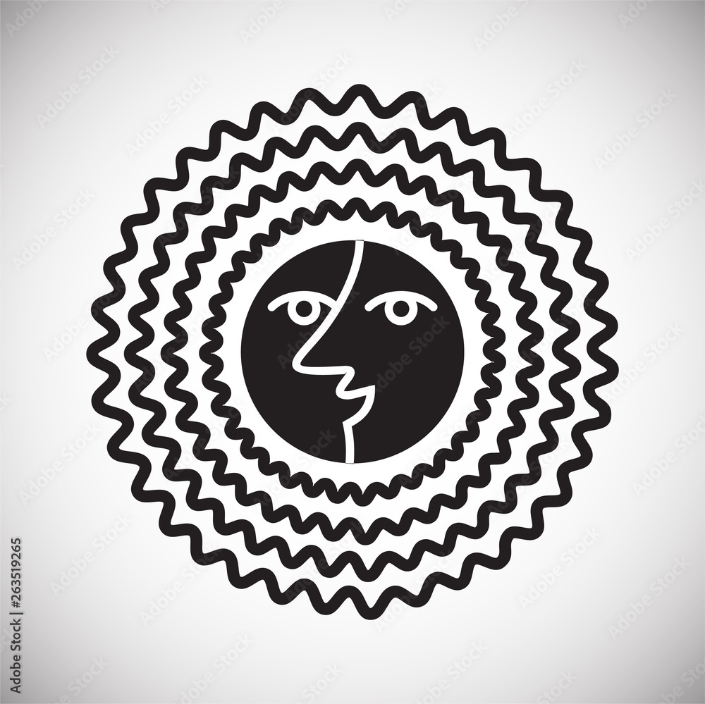 Poster sun icon on background for graphic and web design. simple vector sign. internet concept symbol for w