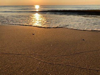 Golden sand sunset
