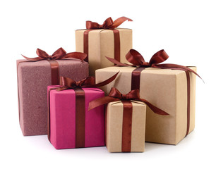 Gift boxes, gifts on a white background isolated.