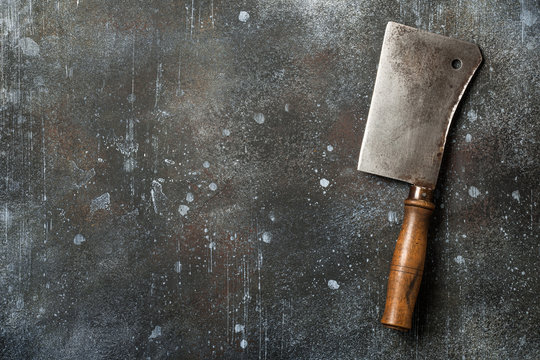 Butchers Clever Knife Stock Photo - Download Image Now - Old, Block Shape,  Butcher - iStock