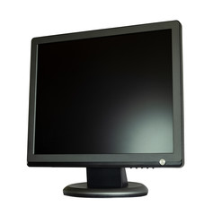 PC monitor with square screen on blue background