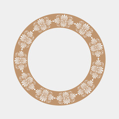 Brown Frame Art Nouveau style. Vector floral illustration.