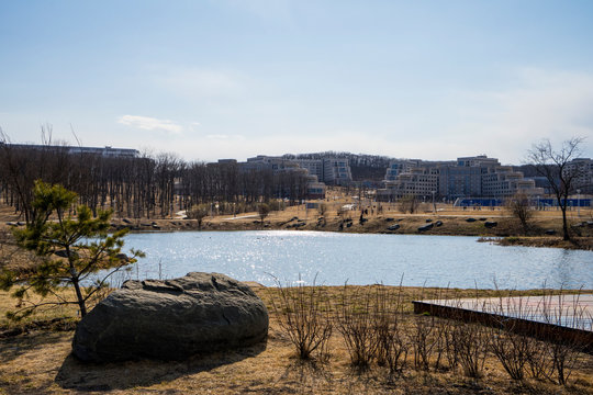 View of campuses of Far Eastern Federal University, island Russky, Vladivostok