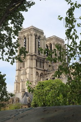 Fototapeta premium Tours de Notre-Dame de Paris après l'incendie 