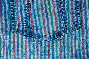Blue washed faded jeans striped texture with seams