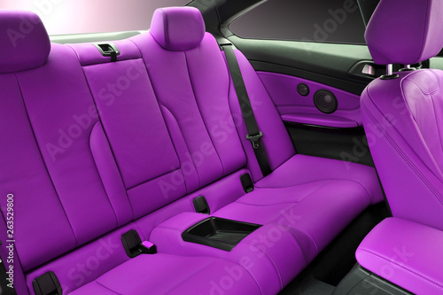 the pink rear seat of a luxury passenger carauto, automobile, air condition, airbag, back, belt, cabin, car, clean, climate, control, comfortable, cushion, design, drive, diesel, elegance, empty, engi