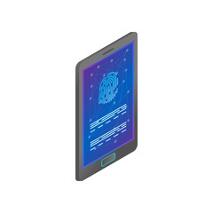 Smartphone biometric fingerprint security modern touch screen gadget