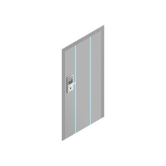 Modern door with biometric scan code for office building