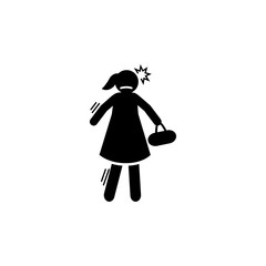 Aggressive, angry, girl icon. Element of negative character traits icon. Premium quality graphic design icon. Signs and symbols collection icon for websites