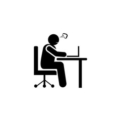 Person, businessman, sit down, angry icon. Element of negative character traits icon. Premium quality graphic design icon. Signs and symbols collection icon for websites