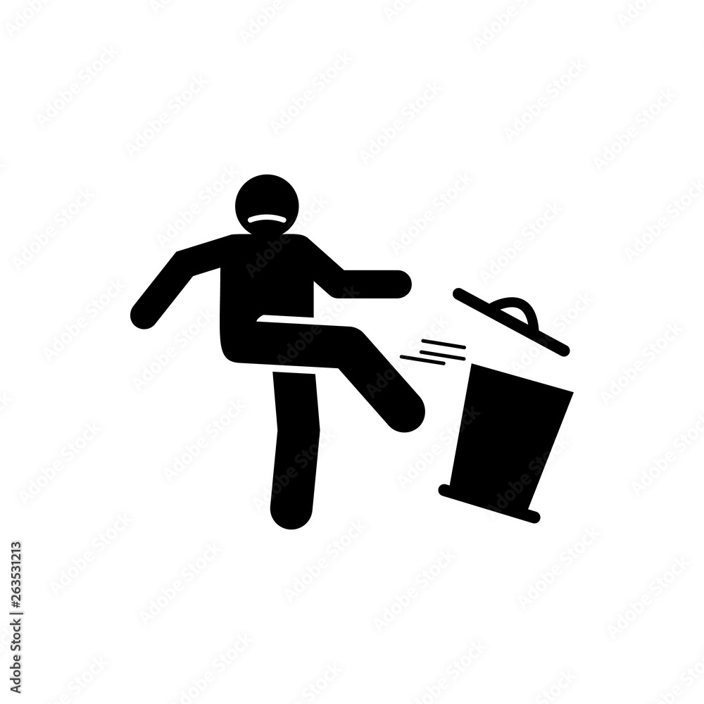 Poster man, aggressive icon. element of negative character traits icon. premium quality graphic design icon
