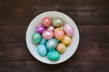 Bowl of Pastel Easter Eggs