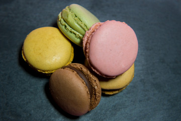 MACARONS ON BLACK SLATE WITH PINK FUND