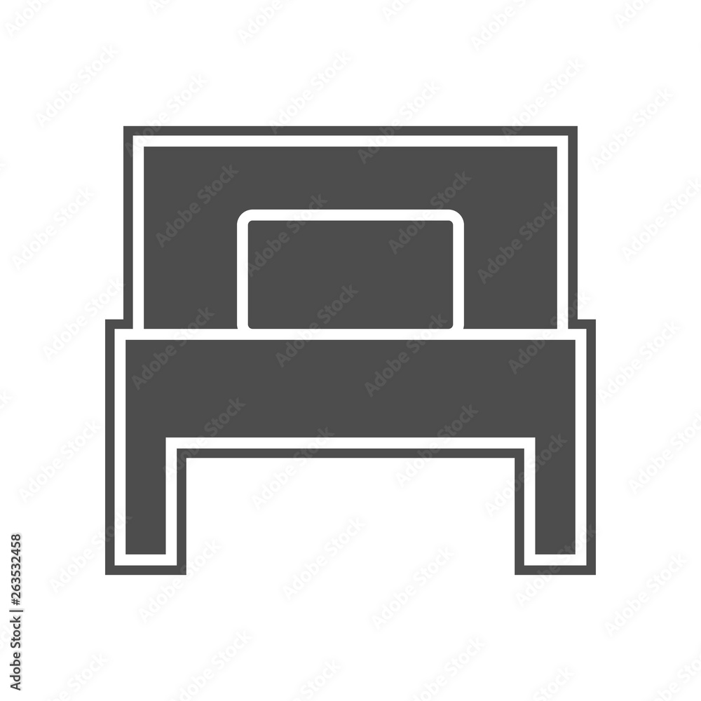Poster single bed icon. element of minimalistic for mobile concept and web apps icon. glyph, flat icon for 