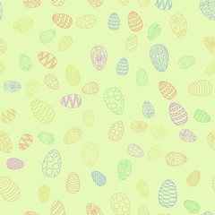 Fototapeta premium doodle vector easter eggs chaotic seamless pattern
