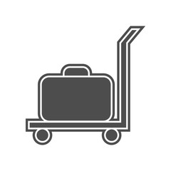 cargo trolley with a suitcase icon. Element of minimalistic for mobile concept and web apps icon. Glyph, flat icon for website design and development, app development