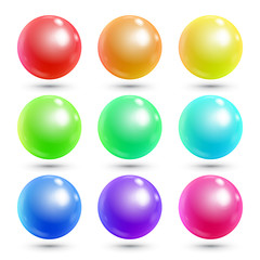 Colorful shiny spheres