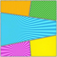 Comic book page colorful background