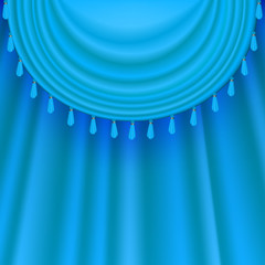 Blue satin curtains