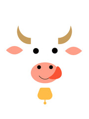 Cow on white background