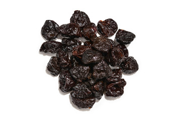 Dried plum isolated on white background