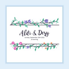 floral frame with leaves wedding multi purpose