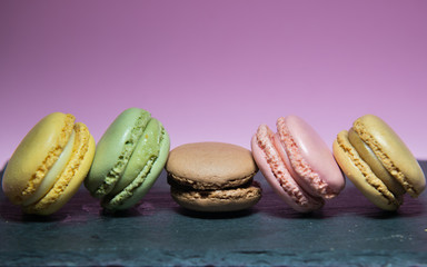 MACARONS ON BLACK SLATE WITH PINK FUND