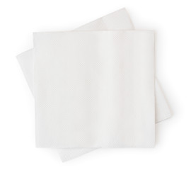 Two napkin on a white background, isolated. The form of top.