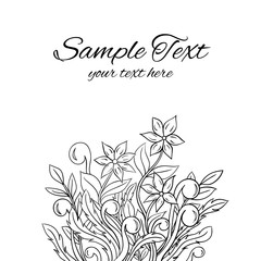 Flower Black and White Doodle Drawing Background - 263538879
