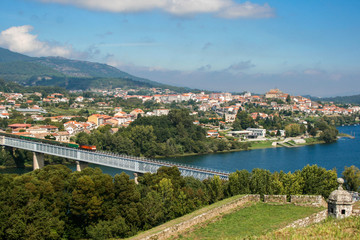 Beautiful village, Valença do Minho, Portugal. The fort, the river and the beautiful sky