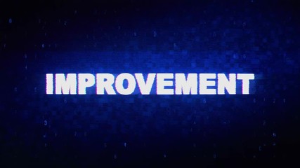 Improvement Text Digital Noise Twitch and Glitch Effect Tv Screen Loop Animation Background. Login and Password Retro VHS Vintage and Pixel Distortion Glitches Computer Error Message. - Powered by Adobe