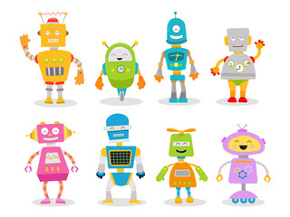 Cute Robot Character  Set
